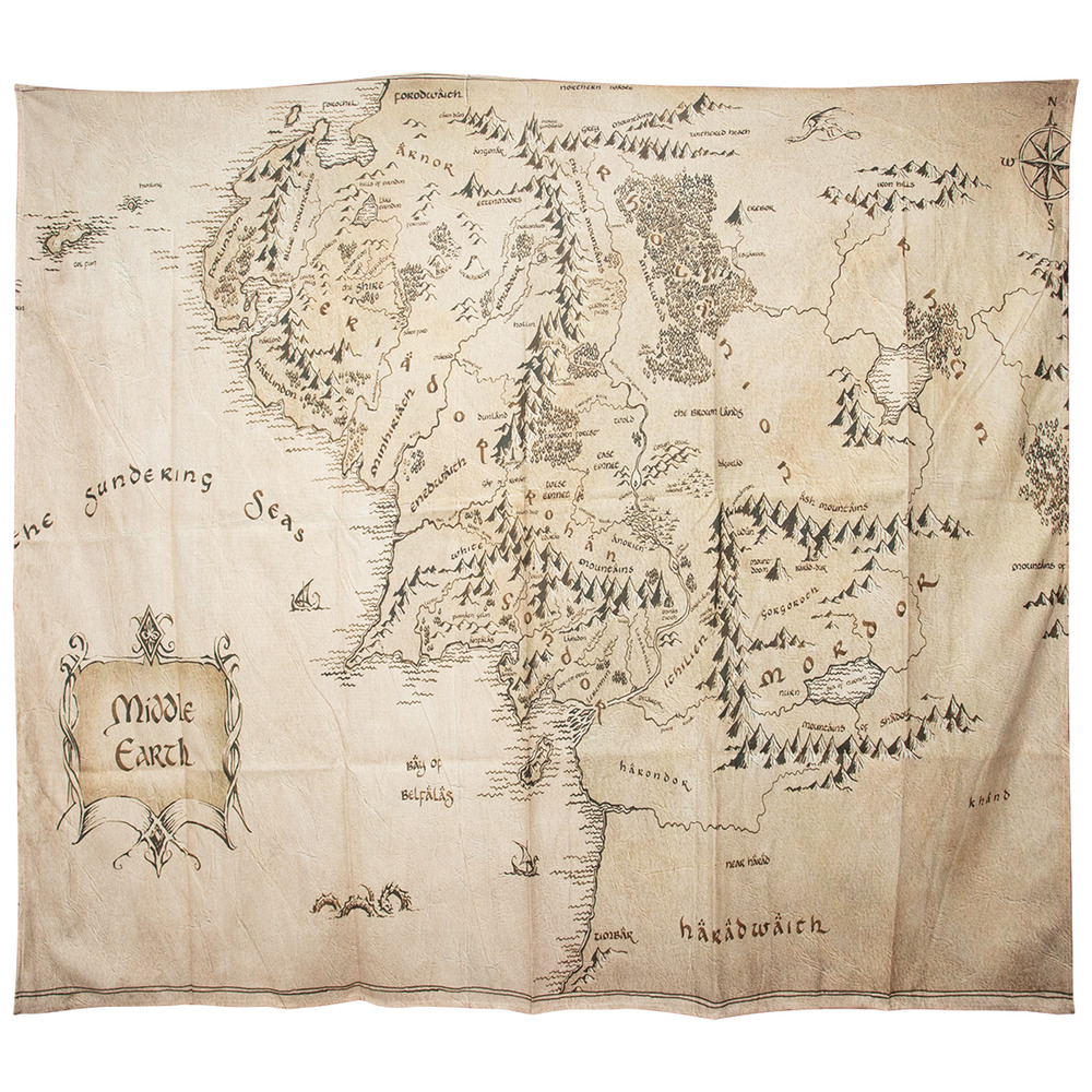 NEW Tapestry - Lord of Rings Middle Earth Map 51"x 59" Dorm Bedroom Wall Art